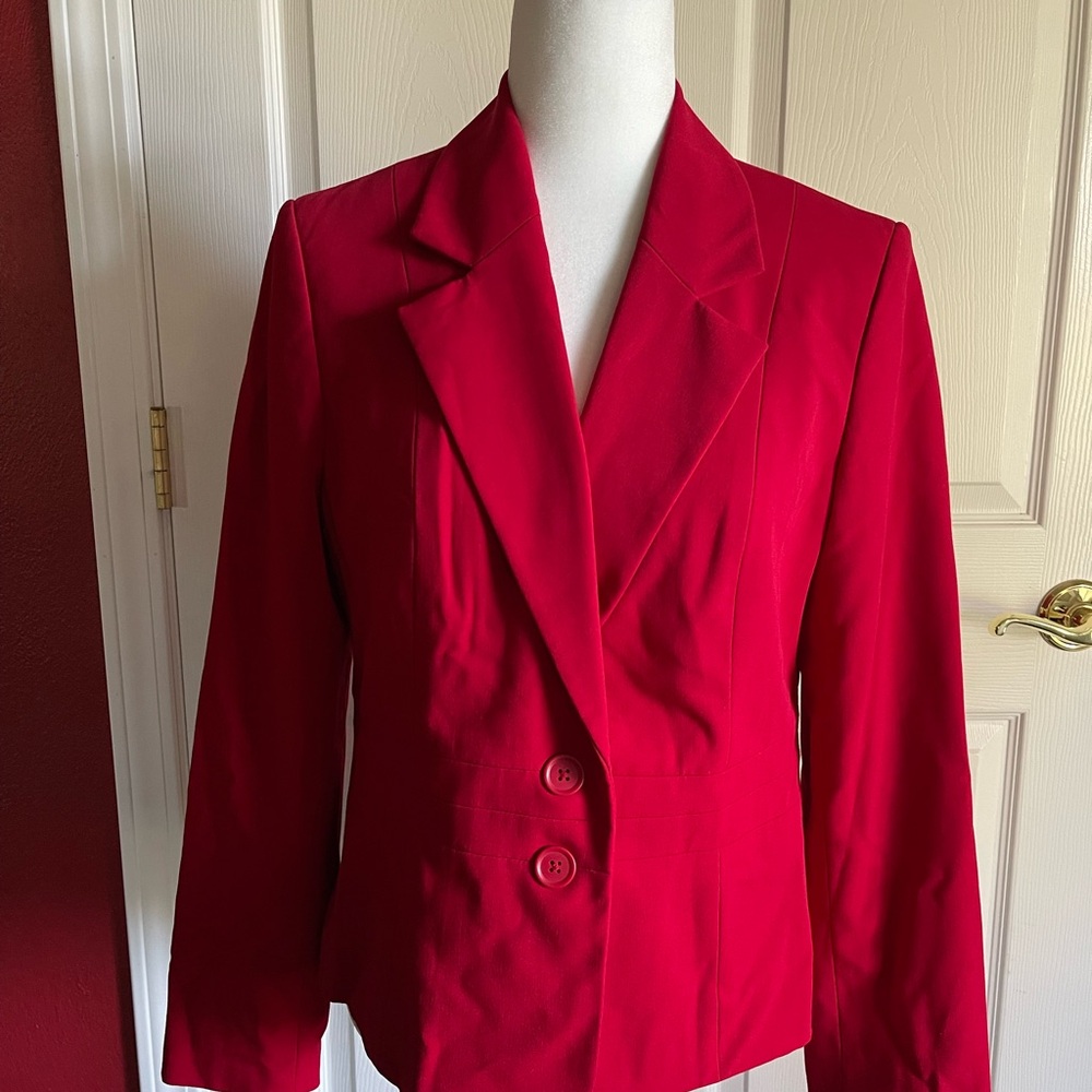 Worthington Red Blazer Tailored Professional Jacket